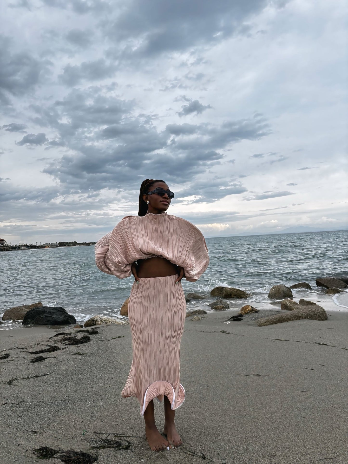 Pleated 3D waves set - BETTINA