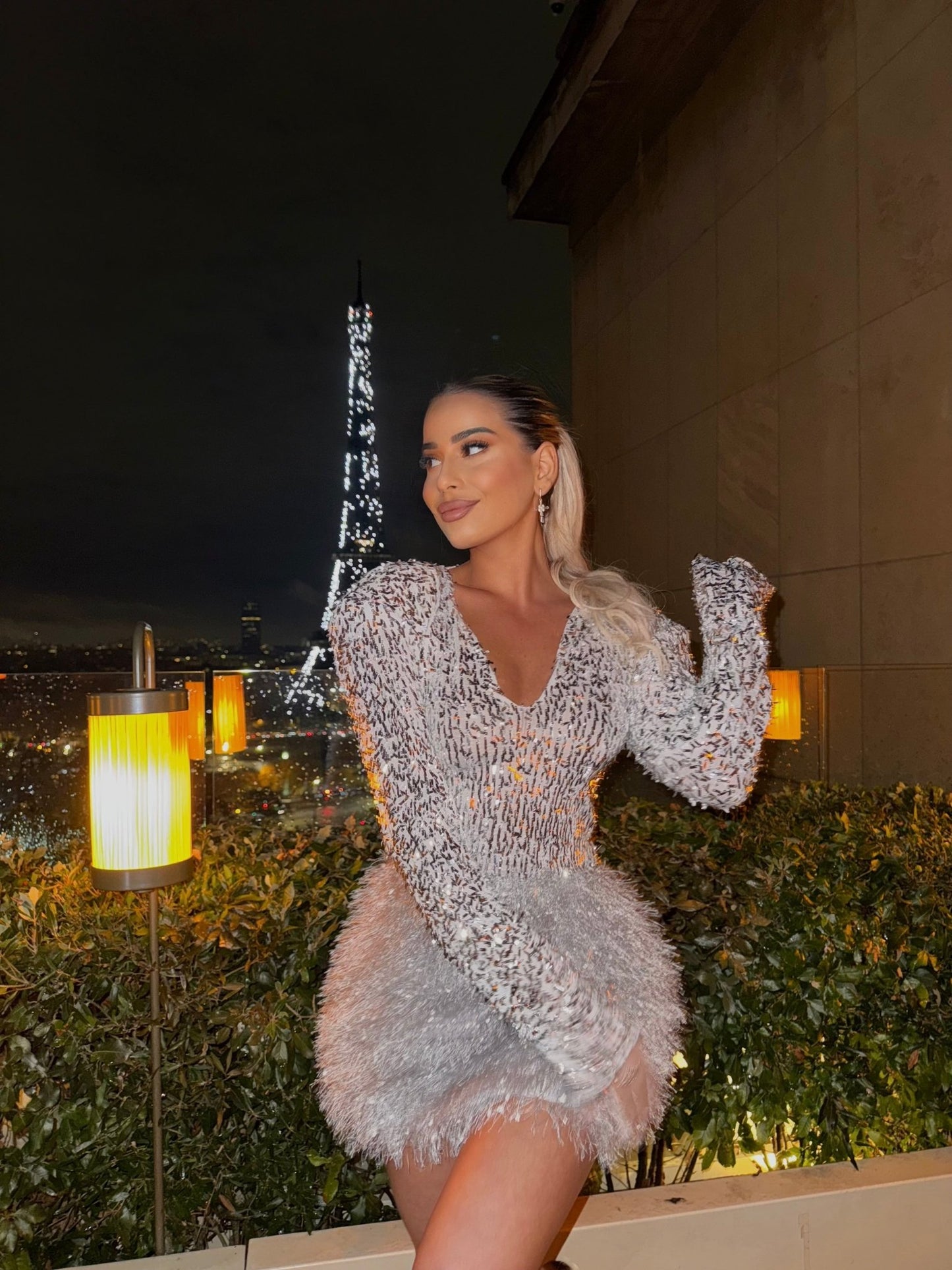 SPARKLY FUR DRESS - BETTINA