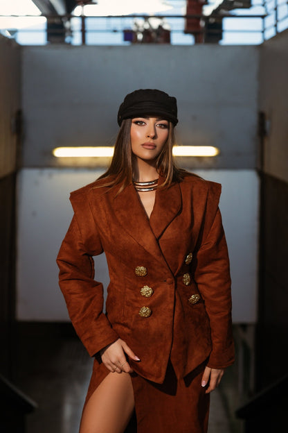 Caramel Suede Set - BETTINA