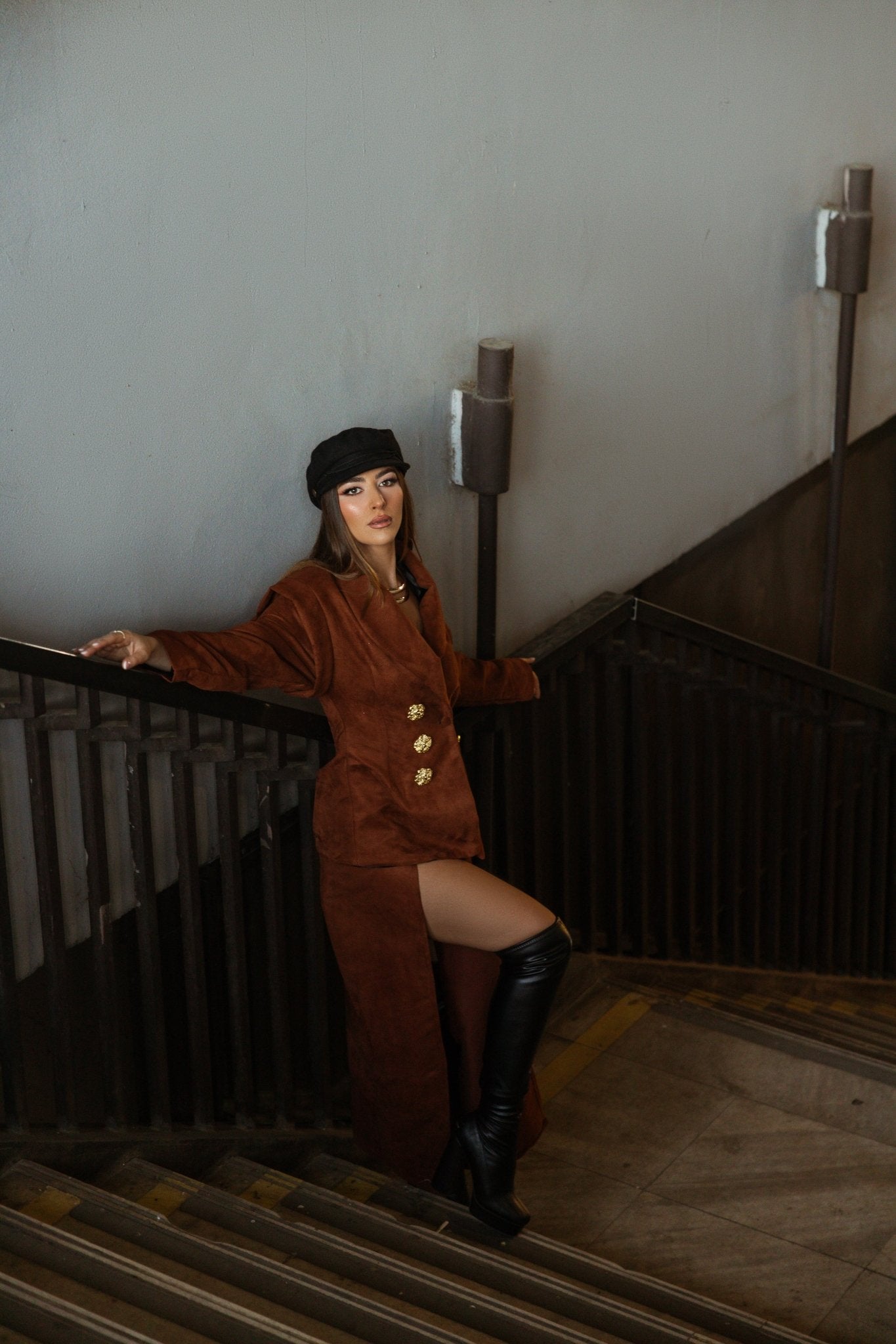 Caramel Suede Set - BETTINA