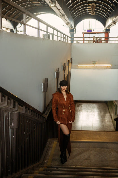 Caramel Suede Set - BETTINA