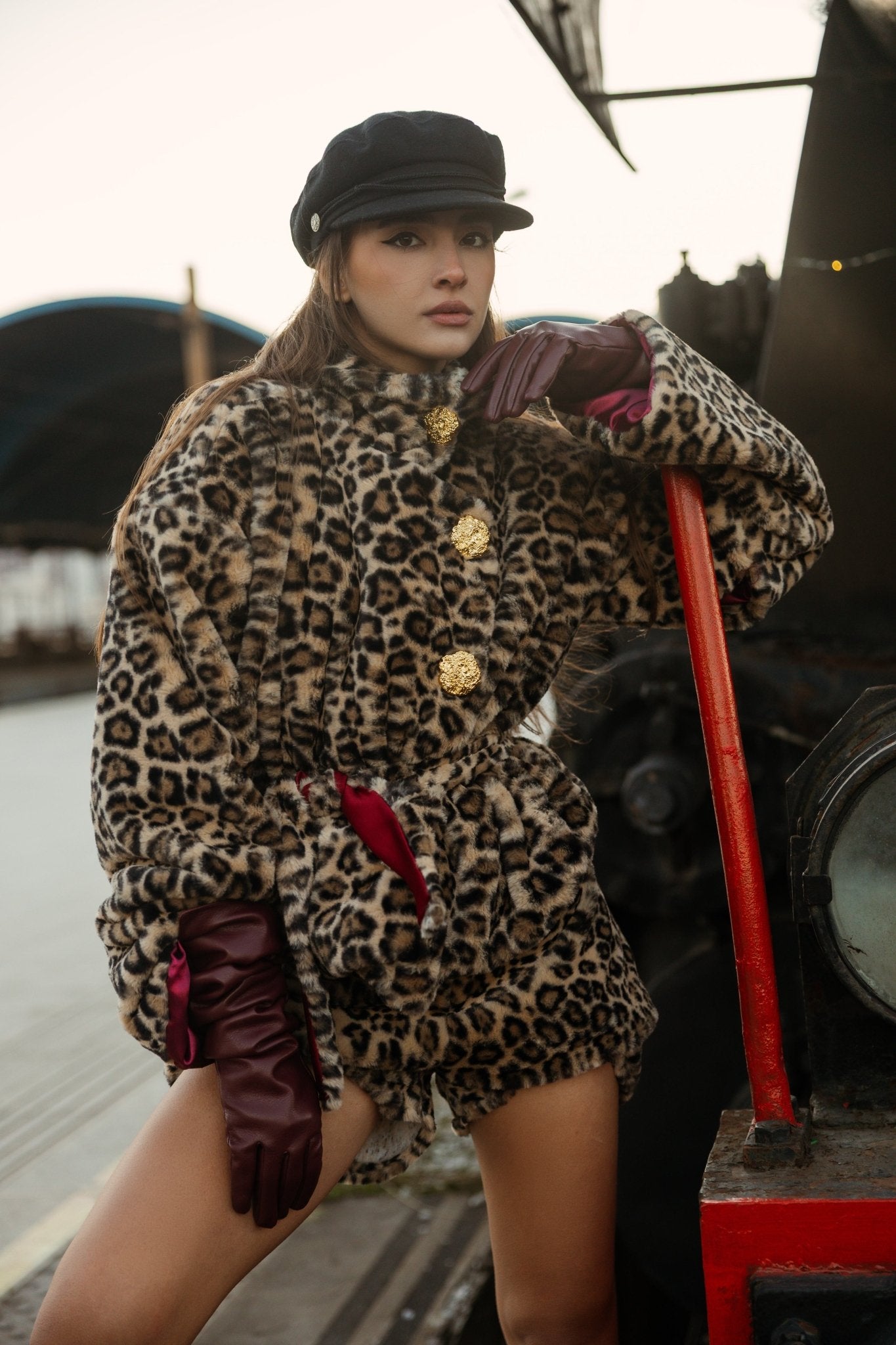 Leopard Fur Jacket - Shorts - BETTINA