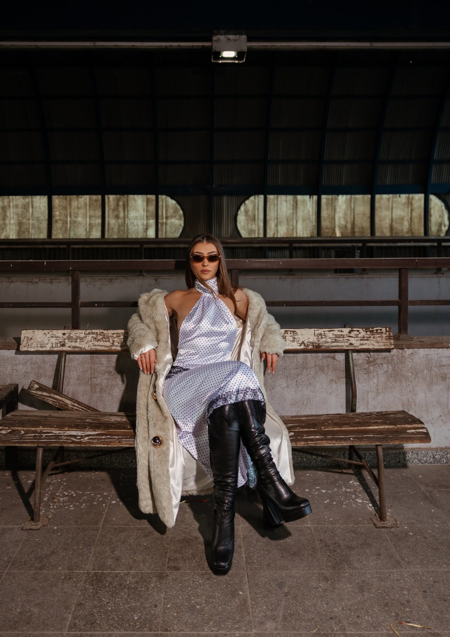 Midi fur collar jacket - BETTINA