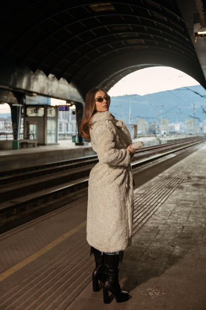 Midi fur collar jacket - BETTINA