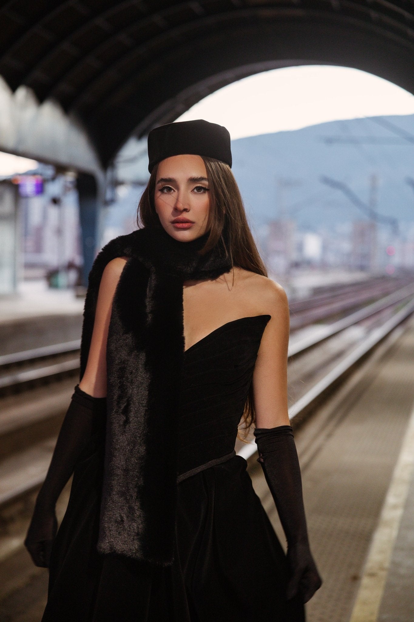 Noir Velvet Gown - BETTINA