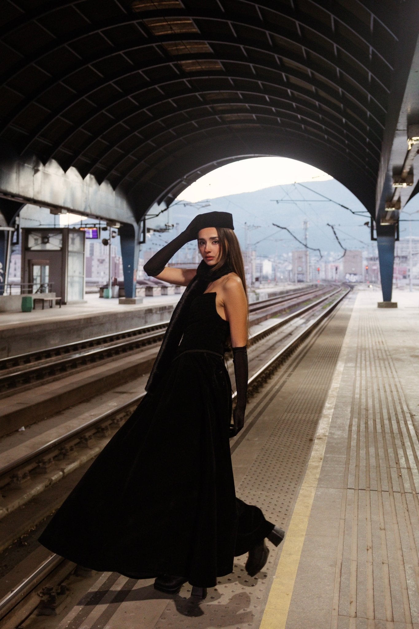 Noir Velvet Gown - BETTINA