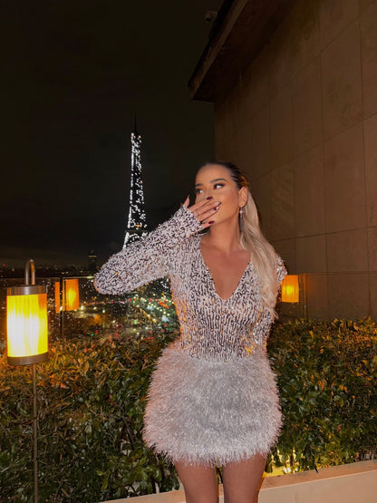 SPARKLY FUR DRESS - BETTINA