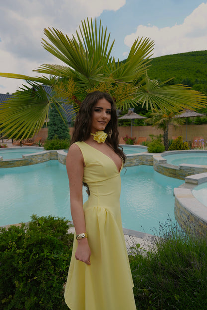 Butter Yellow Midi Dress