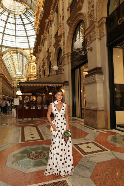 Polka Dot Cotton Stretch Dress