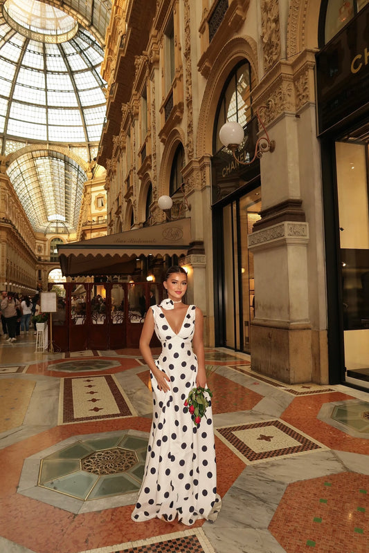 Polka Dot Cotton Stretch Dress