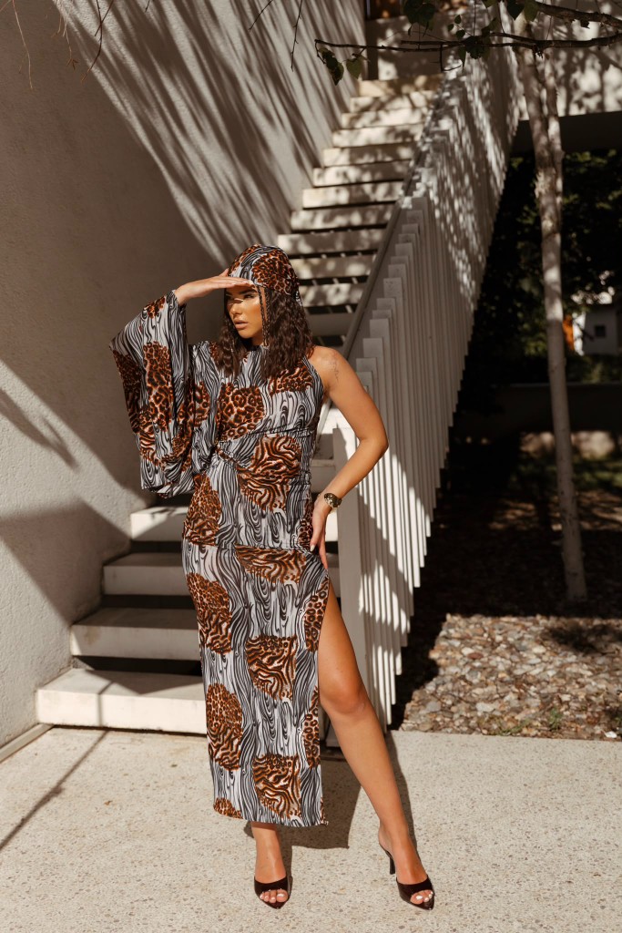 SOLÉ Savannah mixed animal print maxi dress by BETTINA